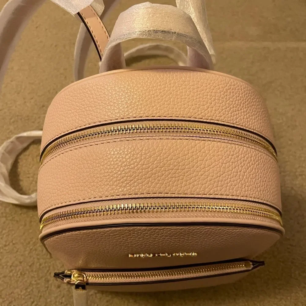 Michael Kors Adina Kenly Backpack Powder Blush Pink Pebbled Leather NWT